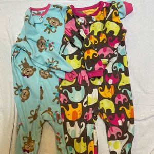 Carter’s Fleece Footed Pajamas Girls Pair 2T